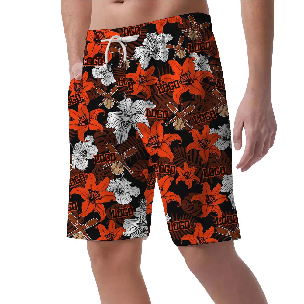 Custom Logo With Baseball Hawaiian Shorts Men