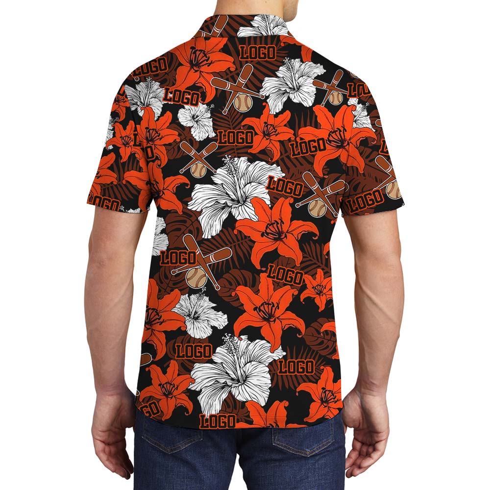 Baseball Hawaiian Custom Logo Polo Men