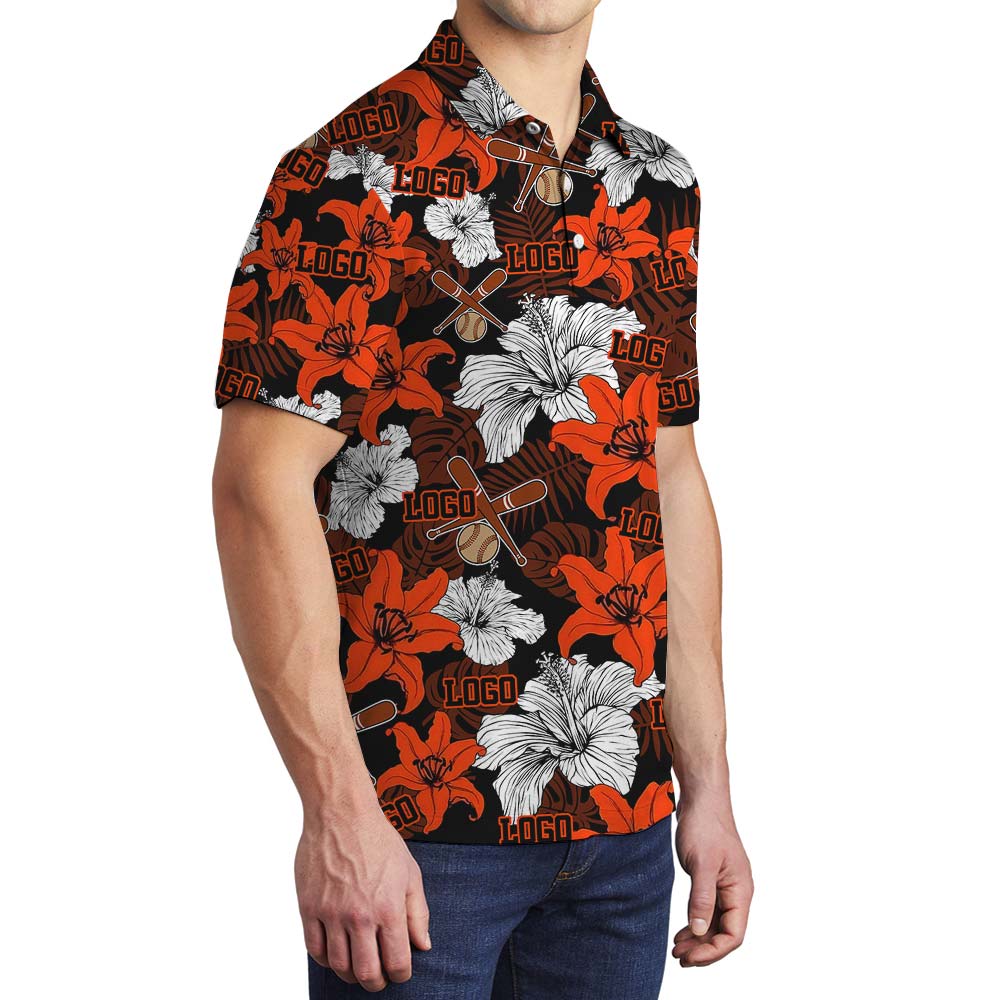 Baseball Hawaiian Custom Logo Polo Men