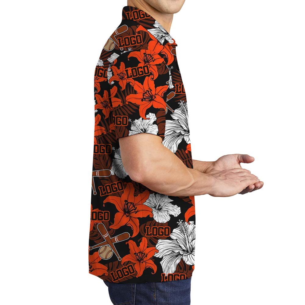 Baseball Hawaiian Custom Logo Polo Men