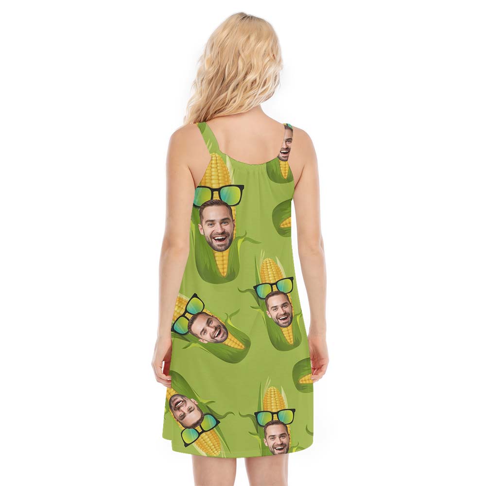 Corn Hawaiian Cami Dress Custom Face