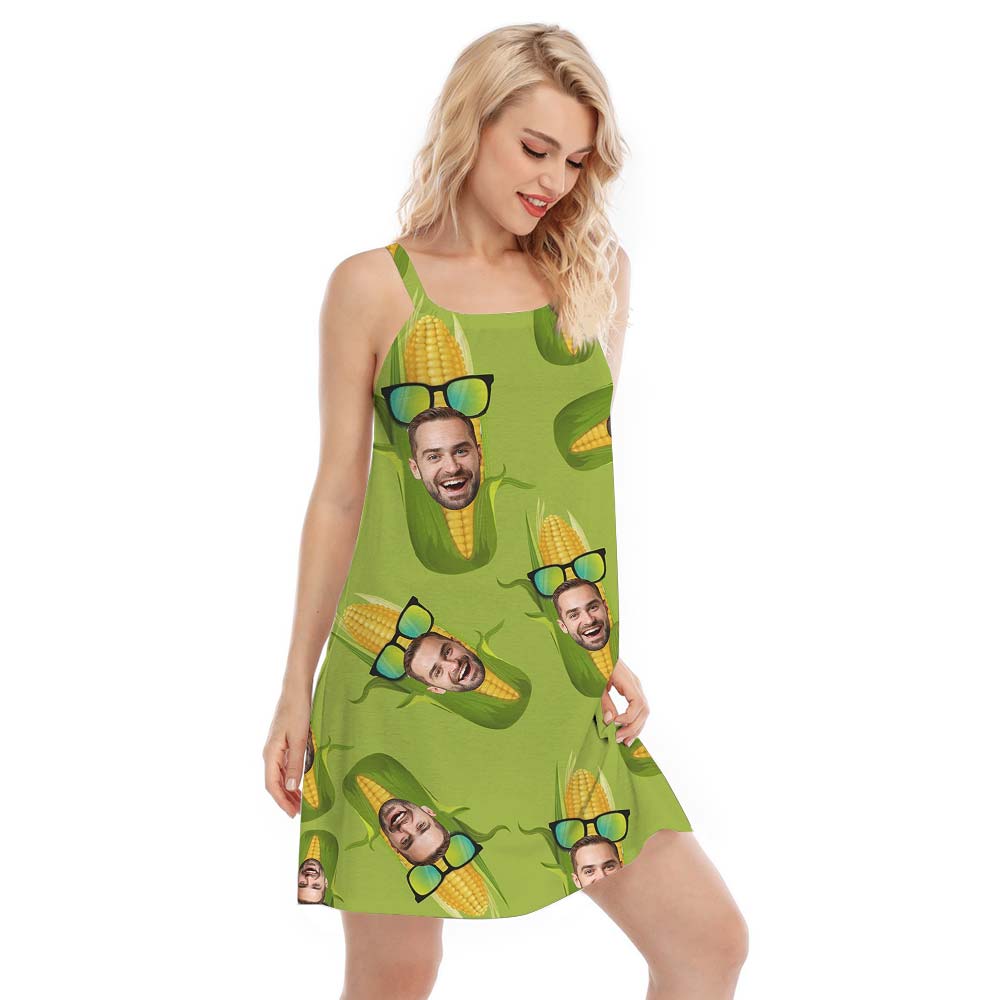 Corn Hawaiian Cami Dress Custom Face