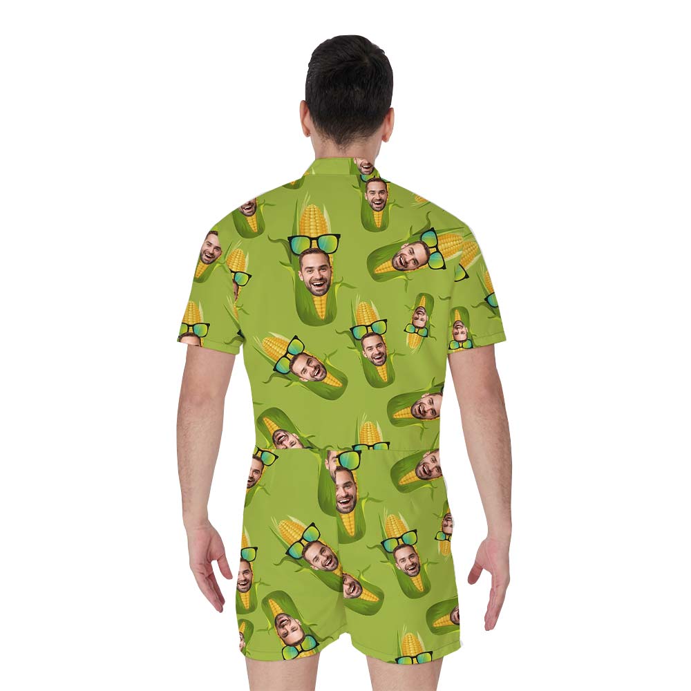 Funny Custom Face Hawaiian Romper Men