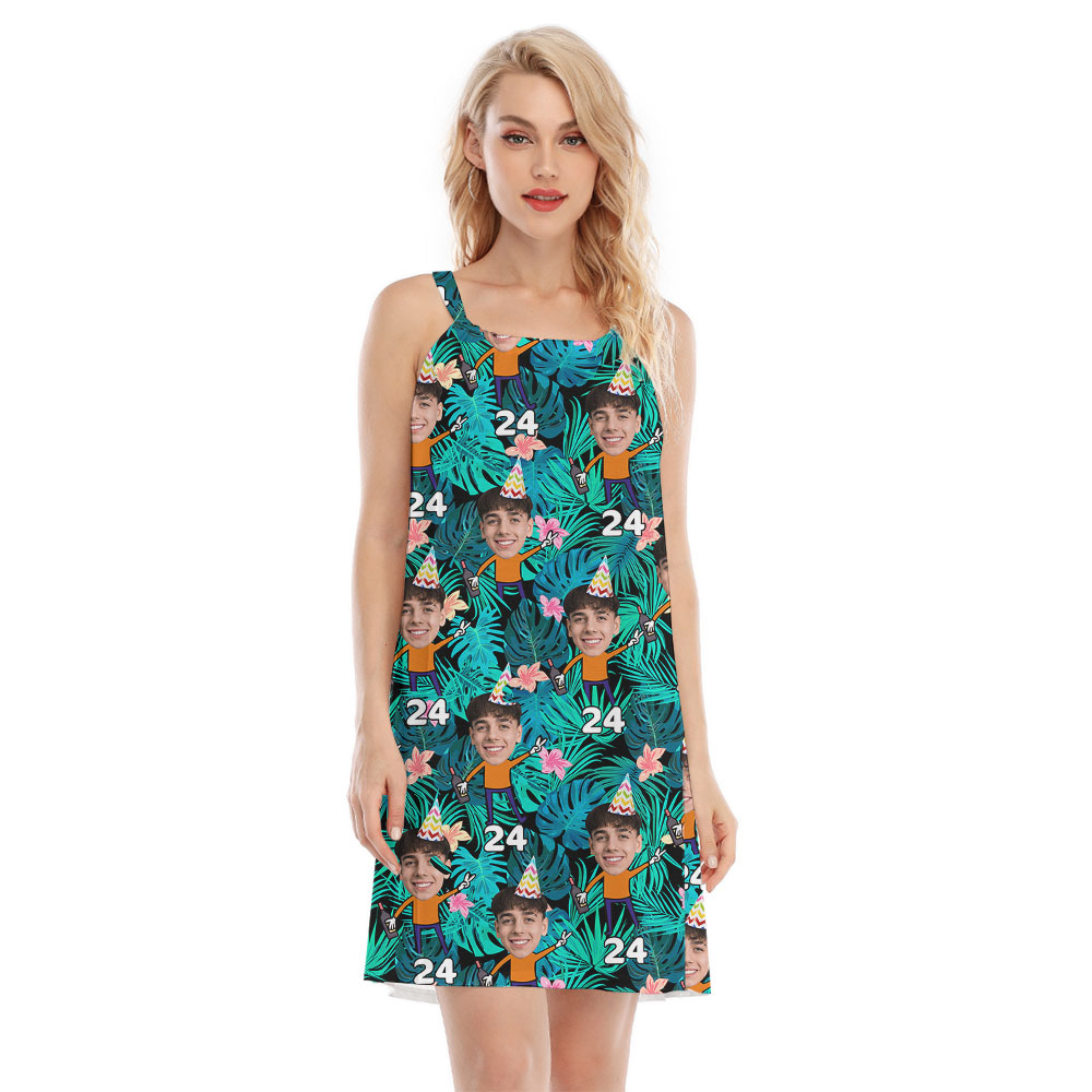 Funny Birthday Boy Cami Dress With Face And Name - variant image 1