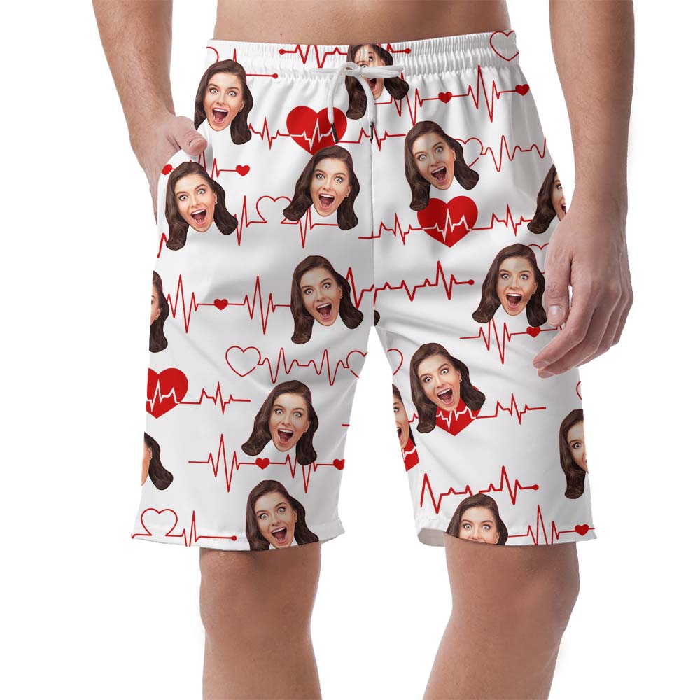 Love-Beating Hawaiian Custom Face Shorts Men - variant image 1