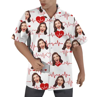 Love-Beating Hawaiian Shirt Men Custom Face