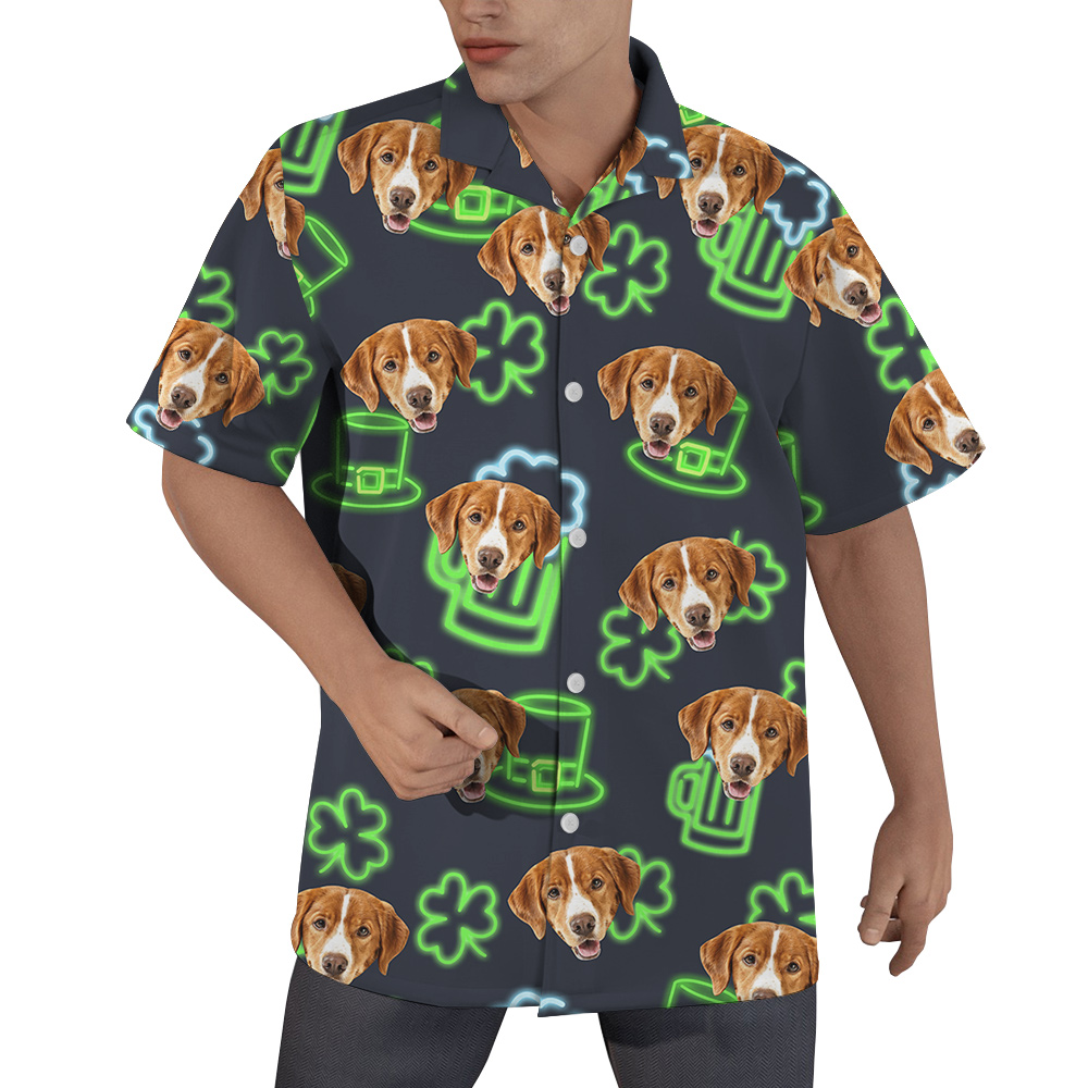 Lucky Pup St Patricks Day Hawaiian Men Shirt For Dog Lovers - variant image 1