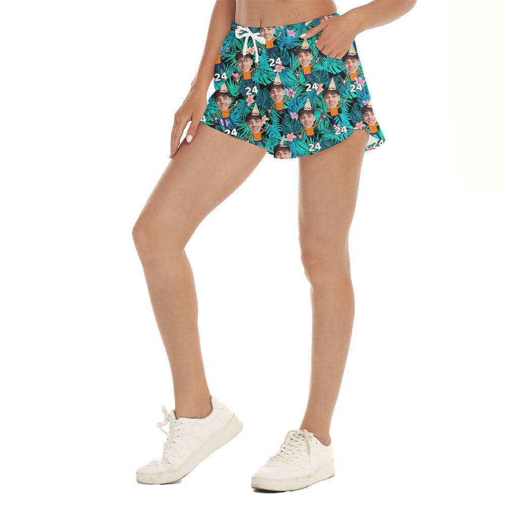 Custom Birthday Face And Age Women's Shorts