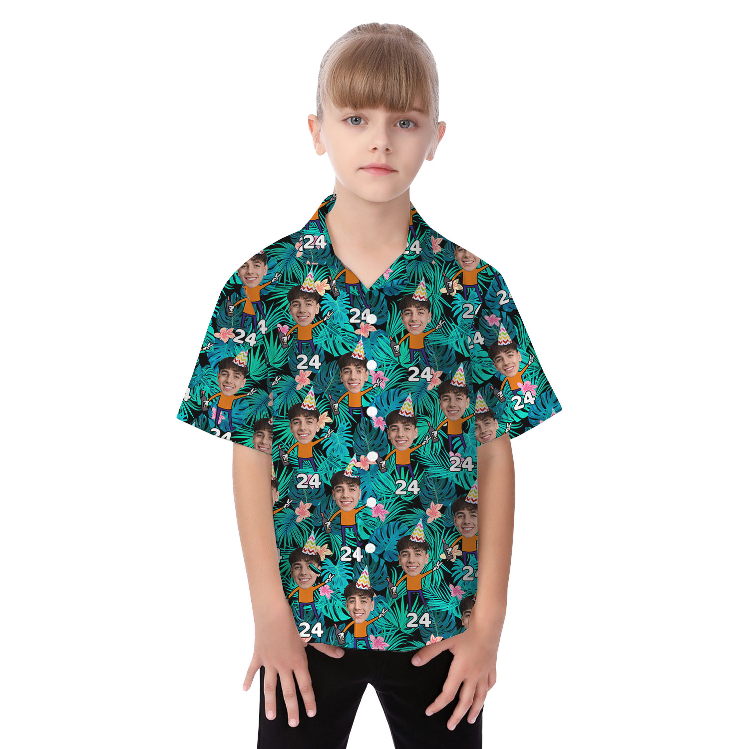 Custom Face Birthday Boy Matching Hawaiian Outfits With Face And Year