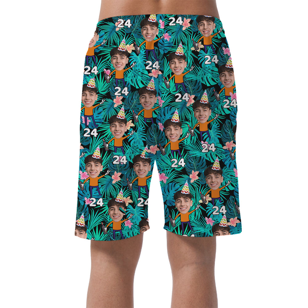 Custom Birthday Boy Men's Hawaiian Shorts With Photos