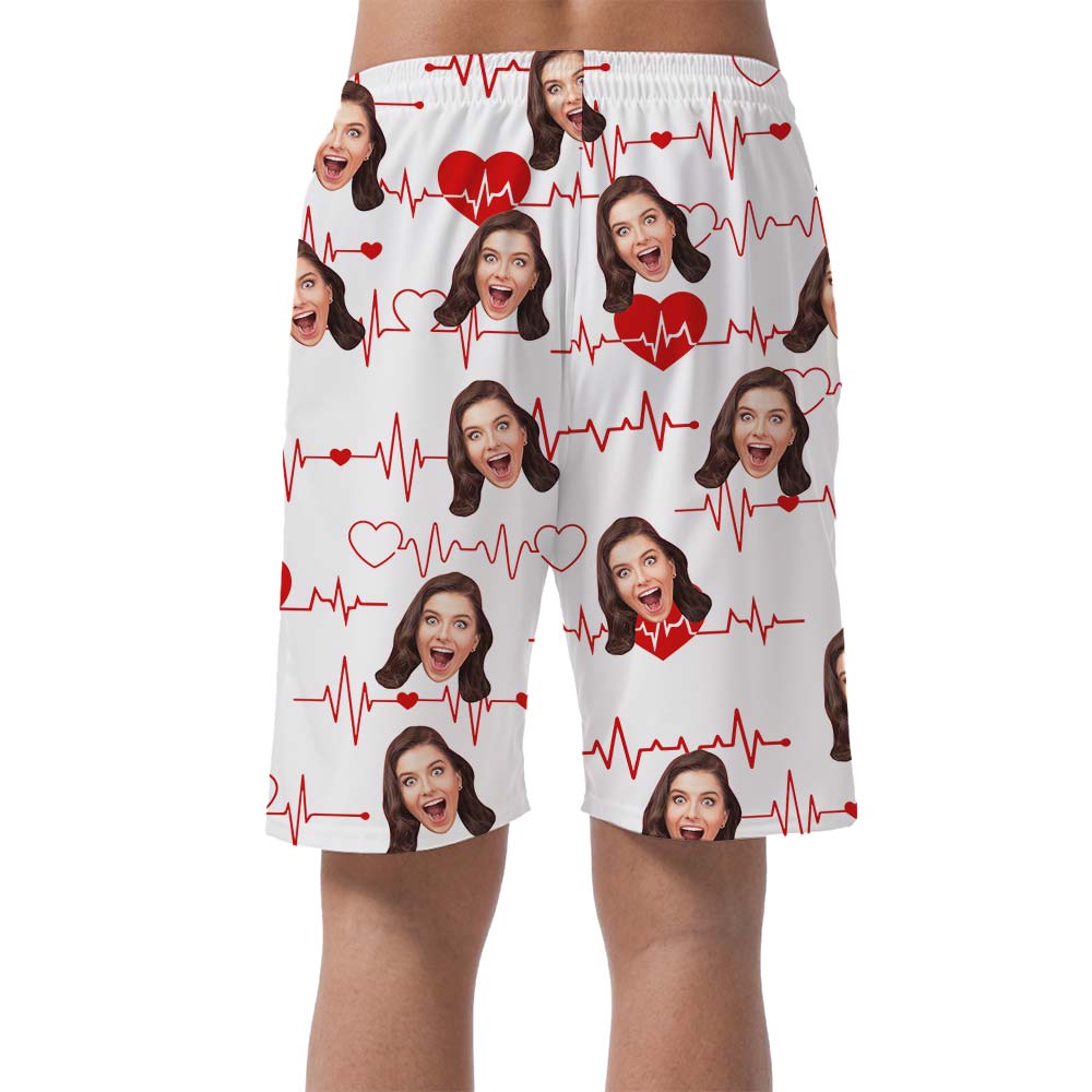 Love-Beating Hawaiian Custom Face Shorts Men