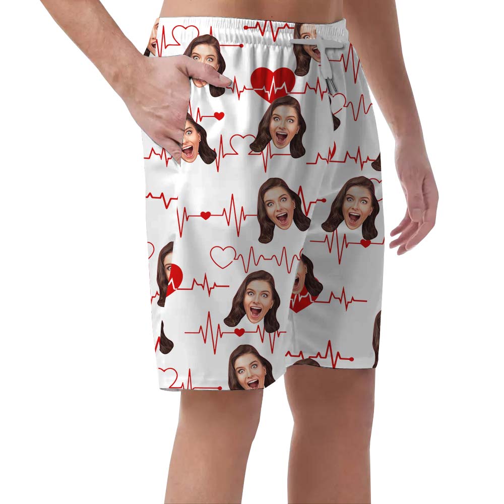 Love-Beating Hawaiian Custom Face Shorts Men