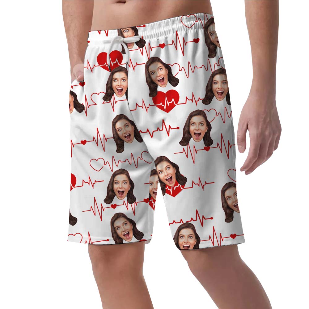 Love-Beating Hawaiian Custom Face Shorts Men