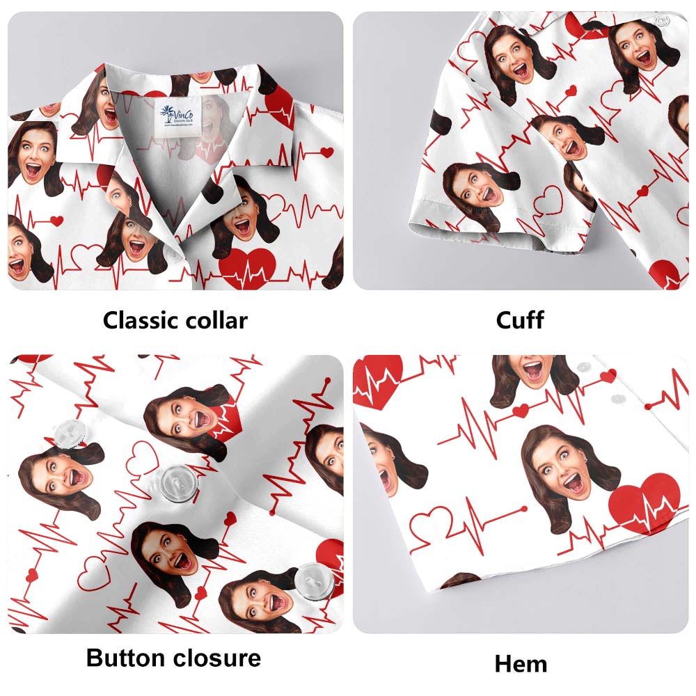 Love-Beating Hawaiian Shirt Men Custom Face