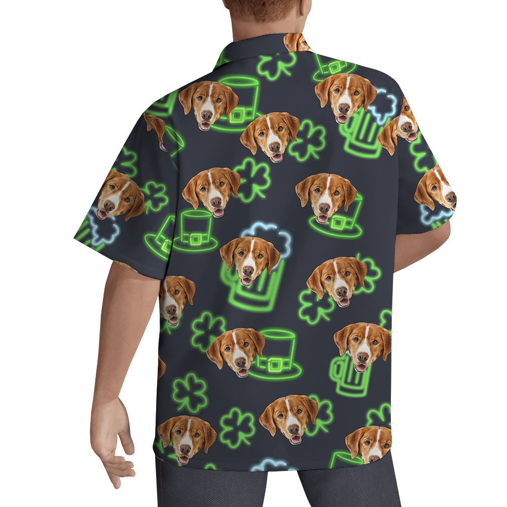 Lucky Pup St Patricks Day Hawaiian Men Shirt For Dog Lovers