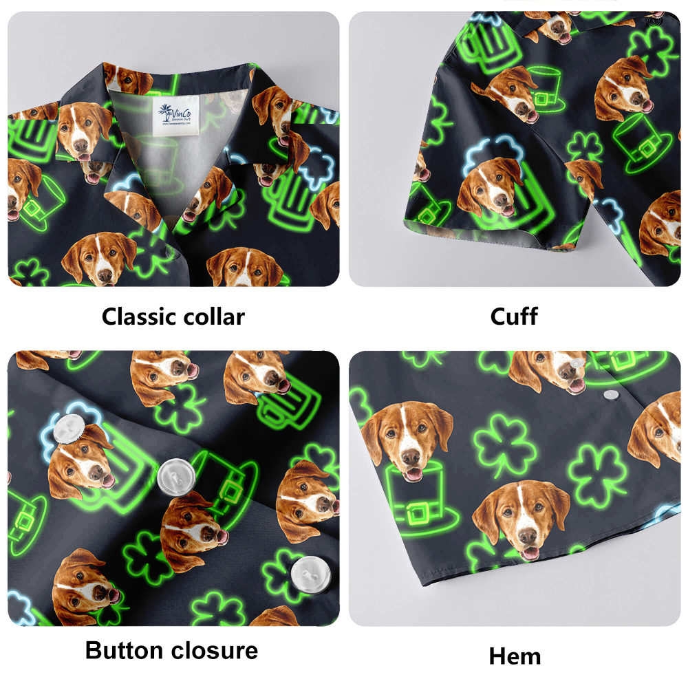 Lucky Pup St Patricks Day Hawaiian Men Shirt For Dog Lovers