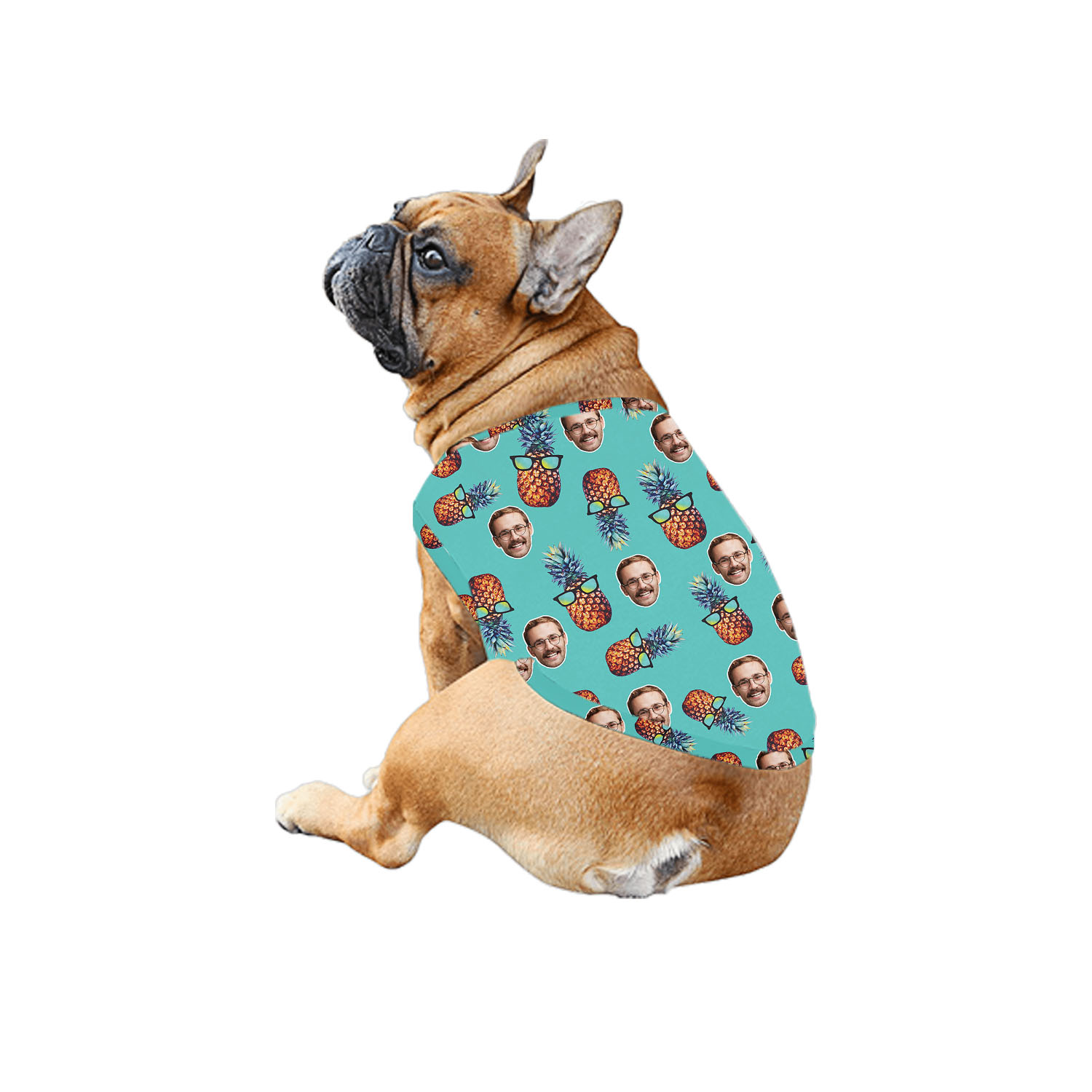 Funny Custom Face Blue Matching Hawaiian Shirt With Pineapple Print