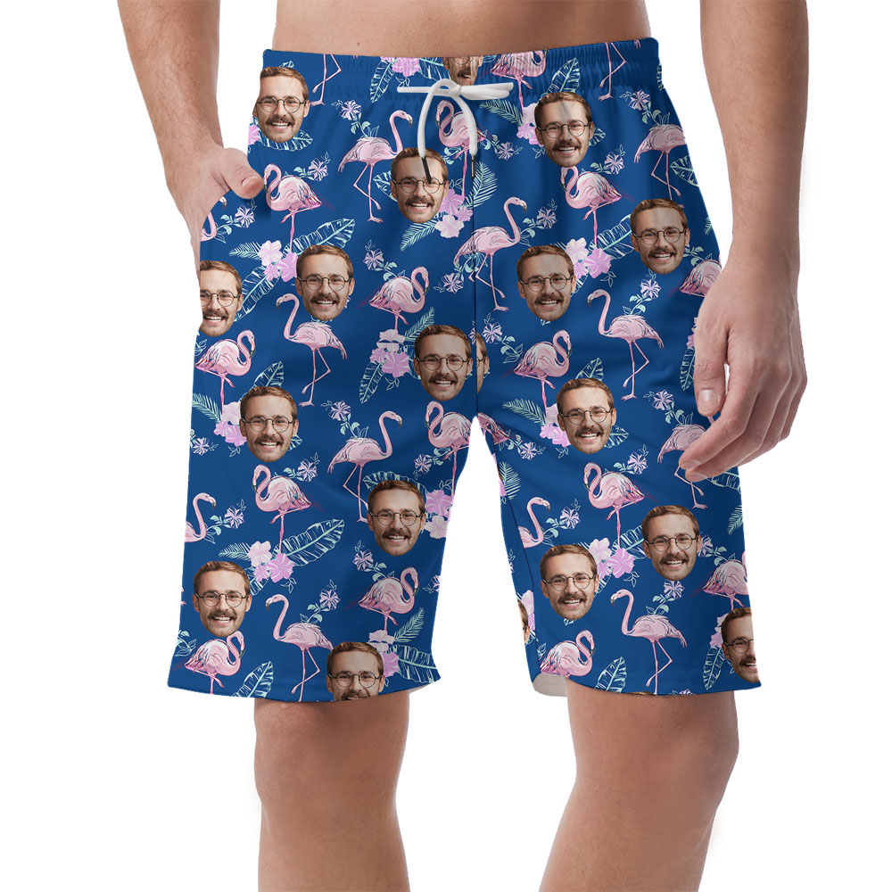 Custom Photo Flamingo Men's Hawaiian Shorts - variant image 1