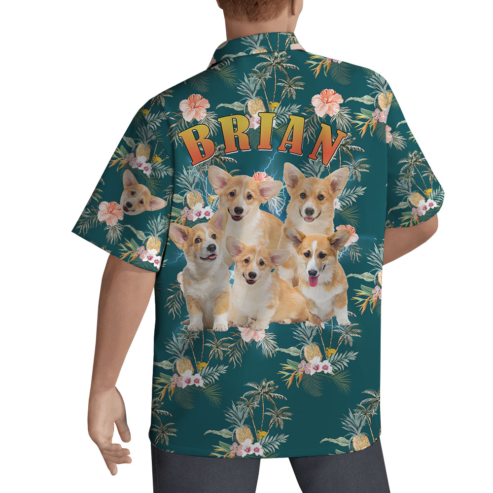 Vintage Palm Tree Hawaiian Shirt With Custom Face Two Sides - variant image 1