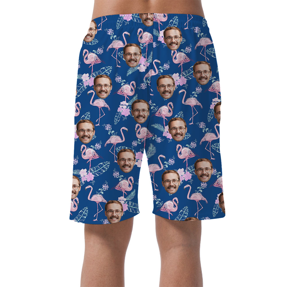 Custom Photo Flamingo Men's Hawaiian Shorts