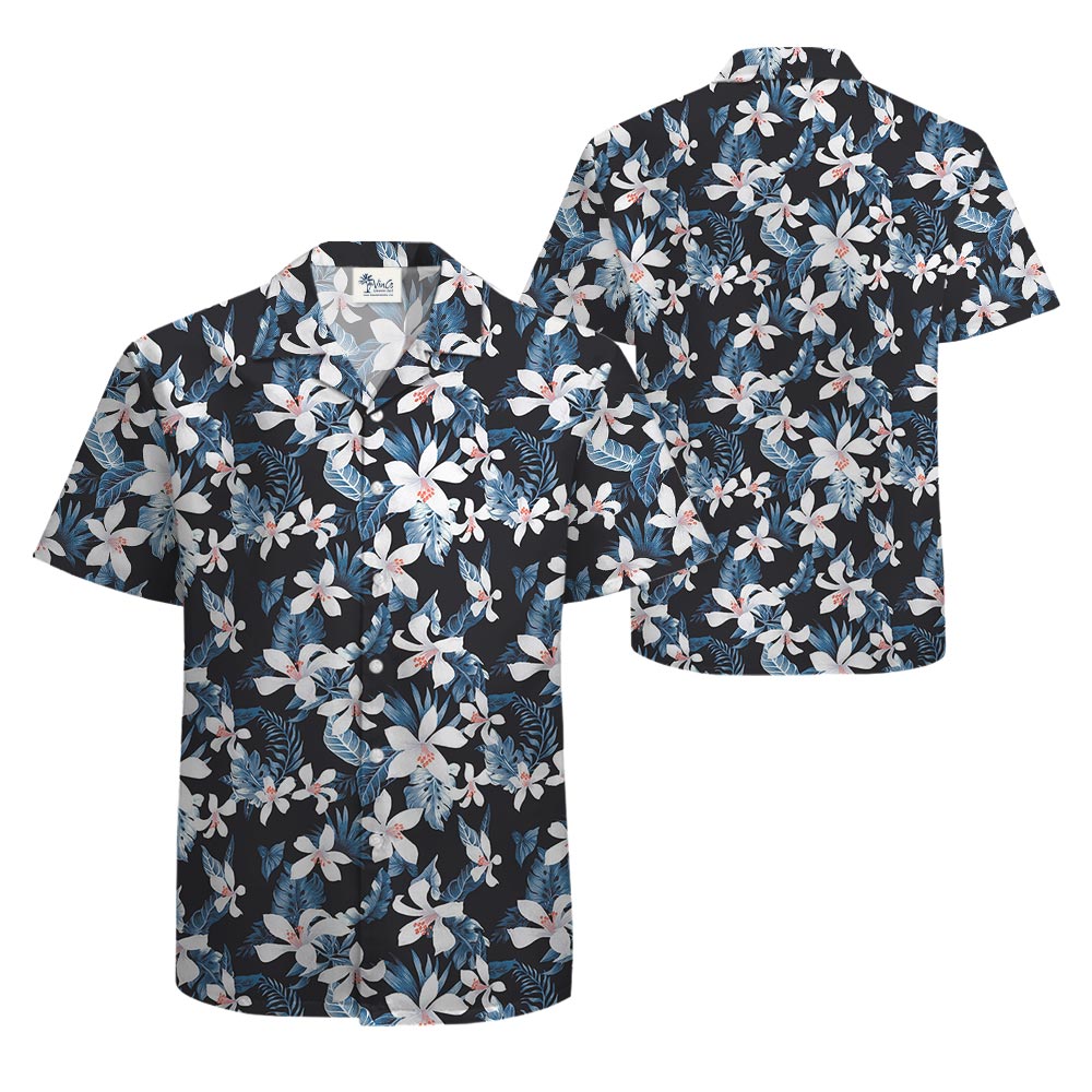 Cool Blue Flower Hawaiian Shirt Men
