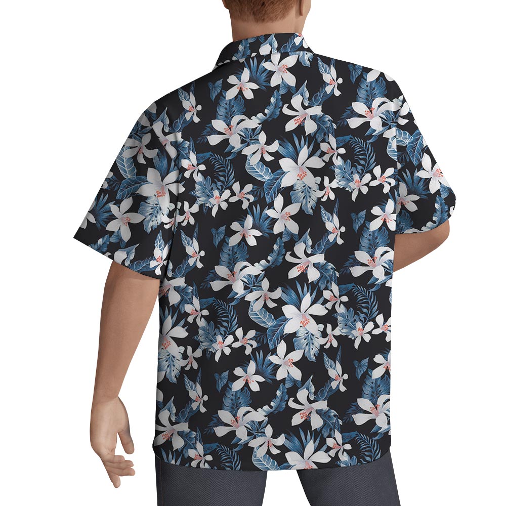 Cool Blue Flower Hawaiian Shirt Men
