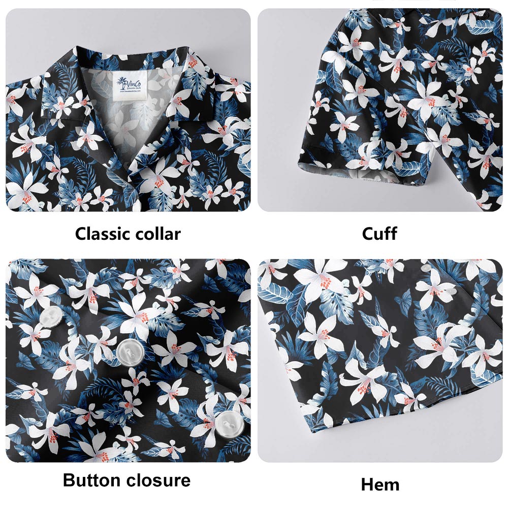 Cool Blue Flower Hawaiian Shirt Men