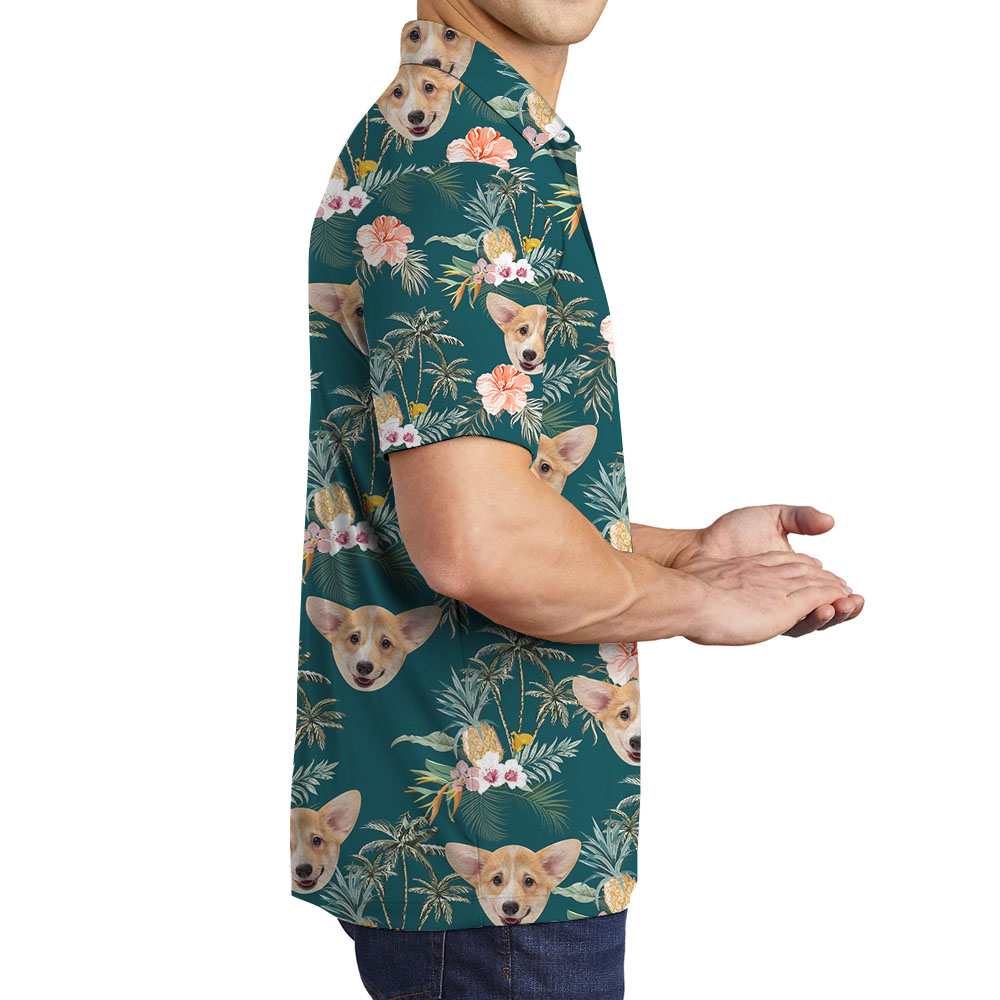 Unique Beach Themed Polo Shirt With Multiple Pet Photos
