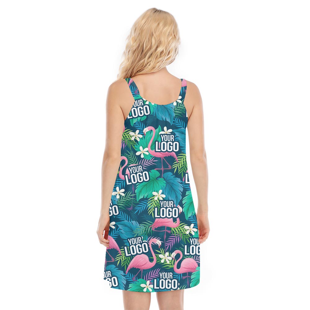 Custom Flamingo Hawaiian Dress For Women With Logo