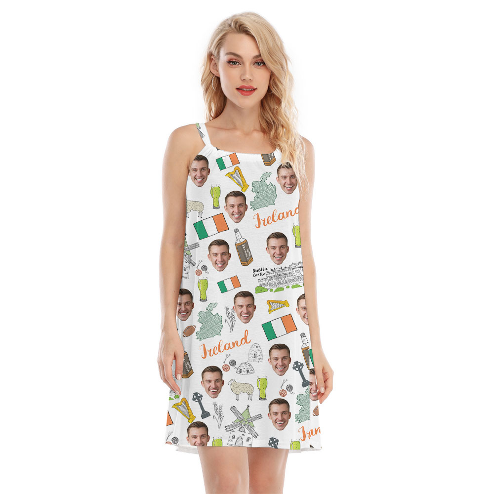 Custom Multi Face Irish Saint Patrick Day Cami Dress - variant image 1