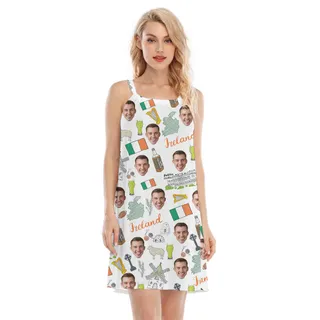 Custom Multi Face Irish Saint Patrick Day Cami Dress