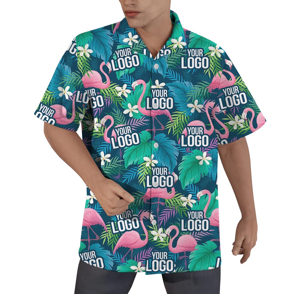 Custom Logo Flamingo Hawaiian Shirt For Men - variant image 1