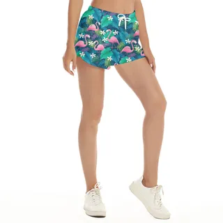 Pink Flamingo Women's Hawaiian Beach Shorts