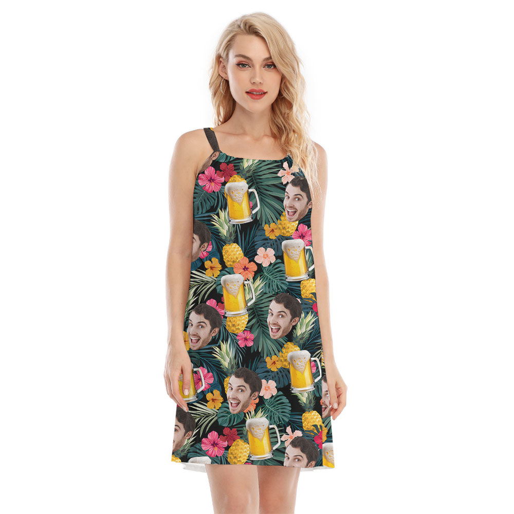 Drinking Party Beer Women's Cami Dress With Faces - variant image 1