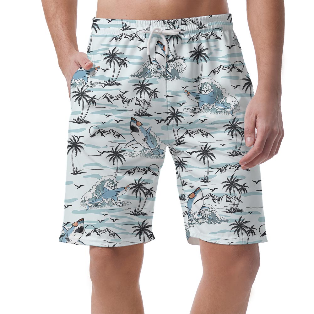 Cool Shark Print Men's Beach Shorts - variant image 1