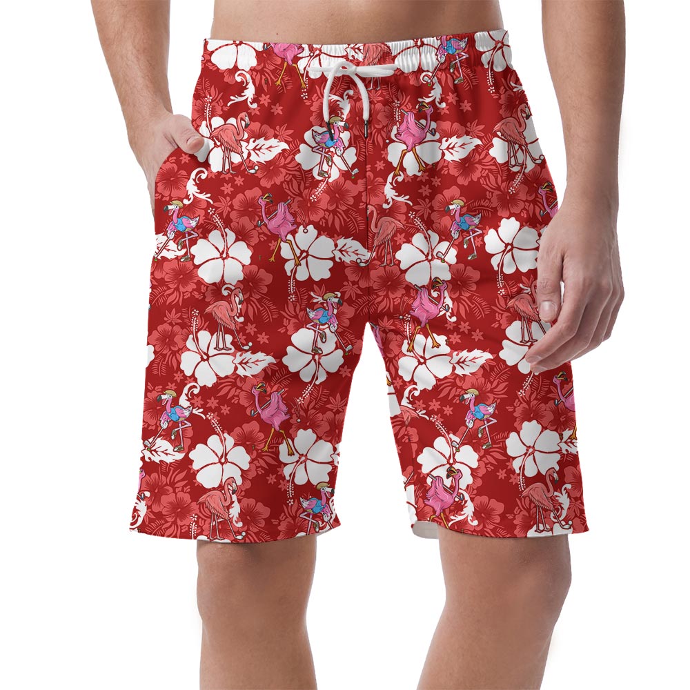Funny Flamingo Golf Hawaiian Shorts For Men - variant image 1