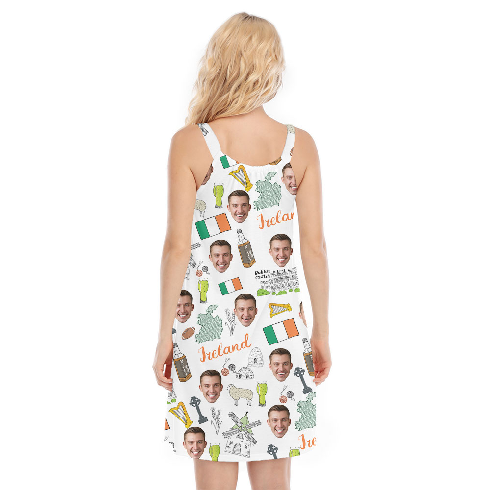 Custom Multi Face Irish Saint Patrick Day Cami Dress