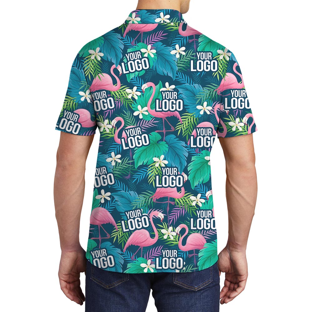 Custom Your Logo Hawaiian Polo Shirt For Men