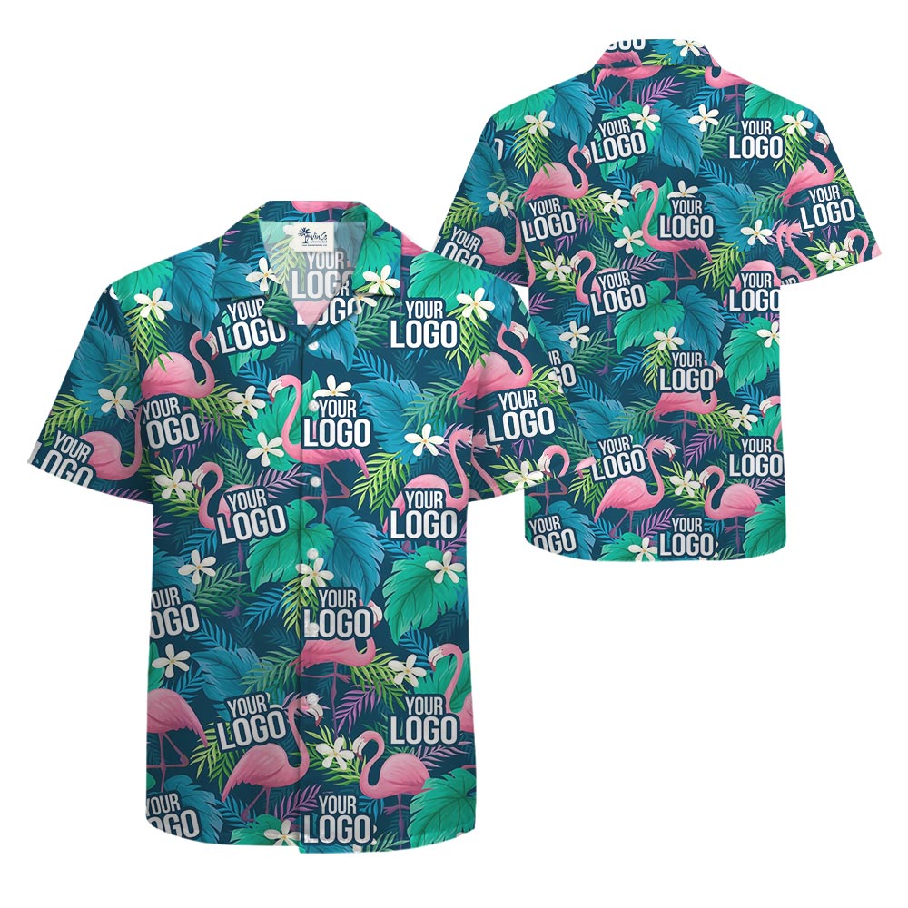 Custom Logo Flamingo Hawaiian Shirt For Men