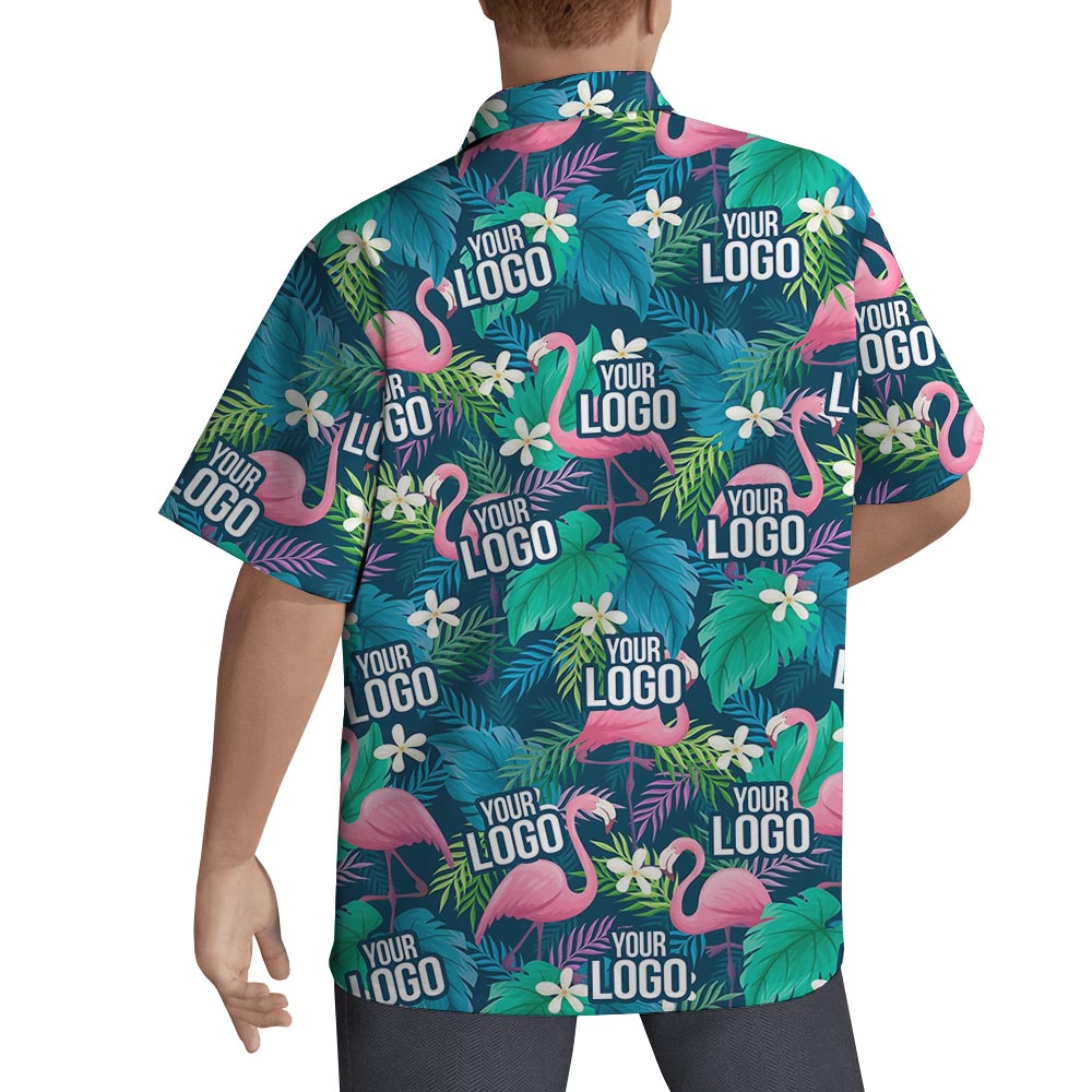 Custom Logo Flamingo Hawaiian Shirt For Men