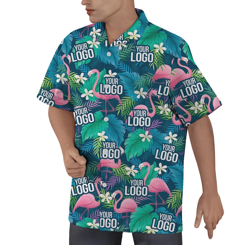Custom Logo Flamingo Hawaiian Shirt For Men