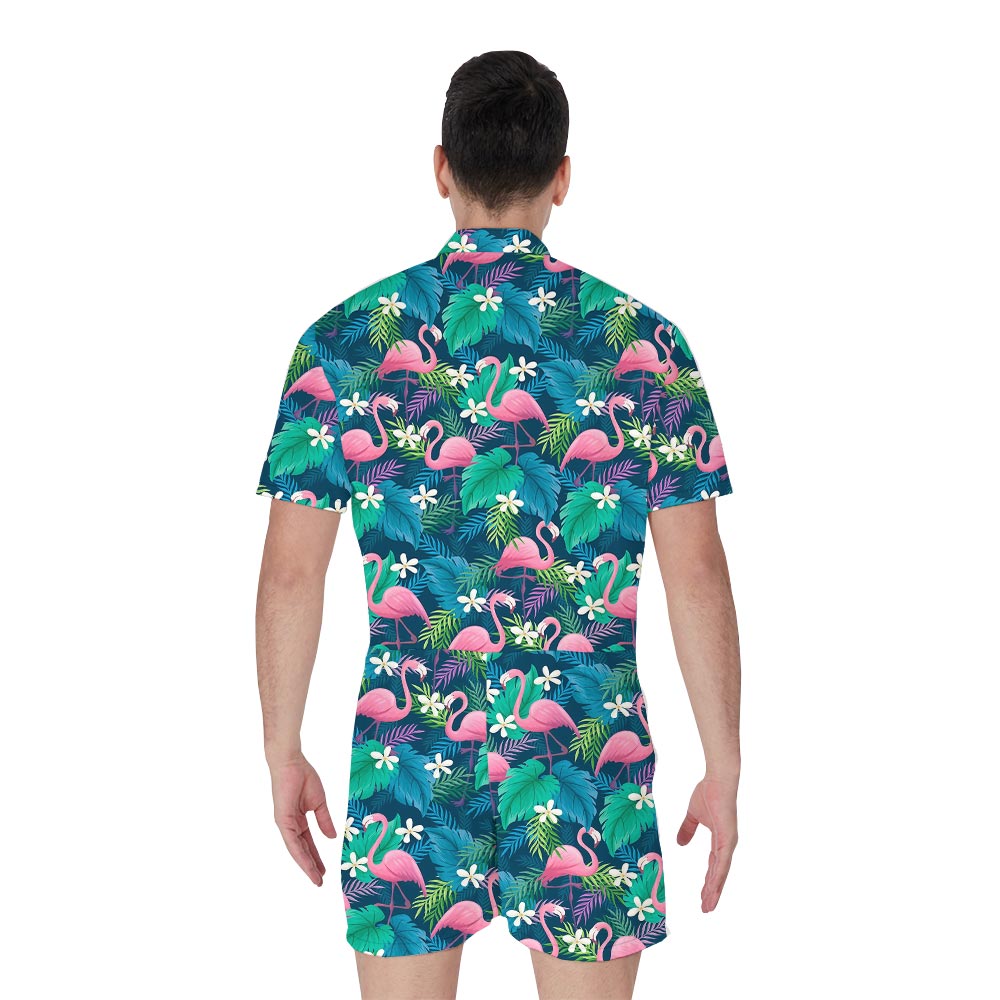 Pink Flamingo Tropical Romper For Men