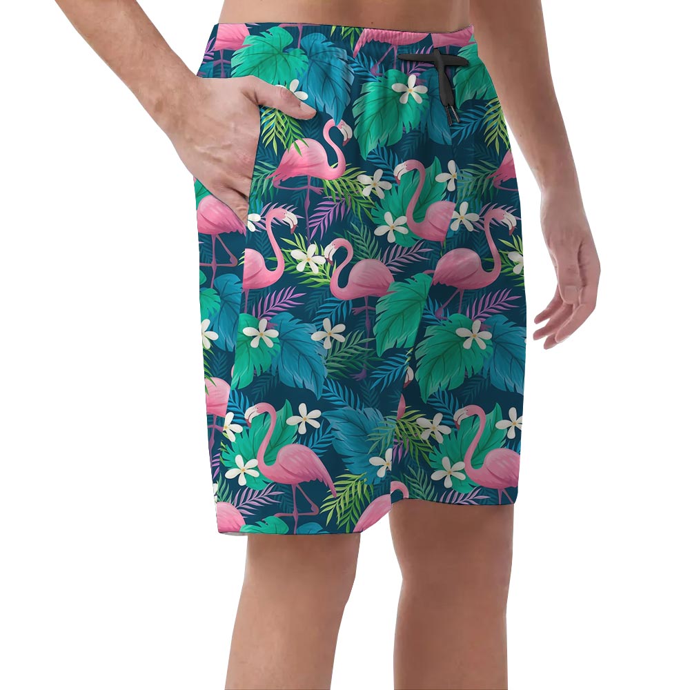 Cool Flamingo Men's Hawaiian Beach Shorts