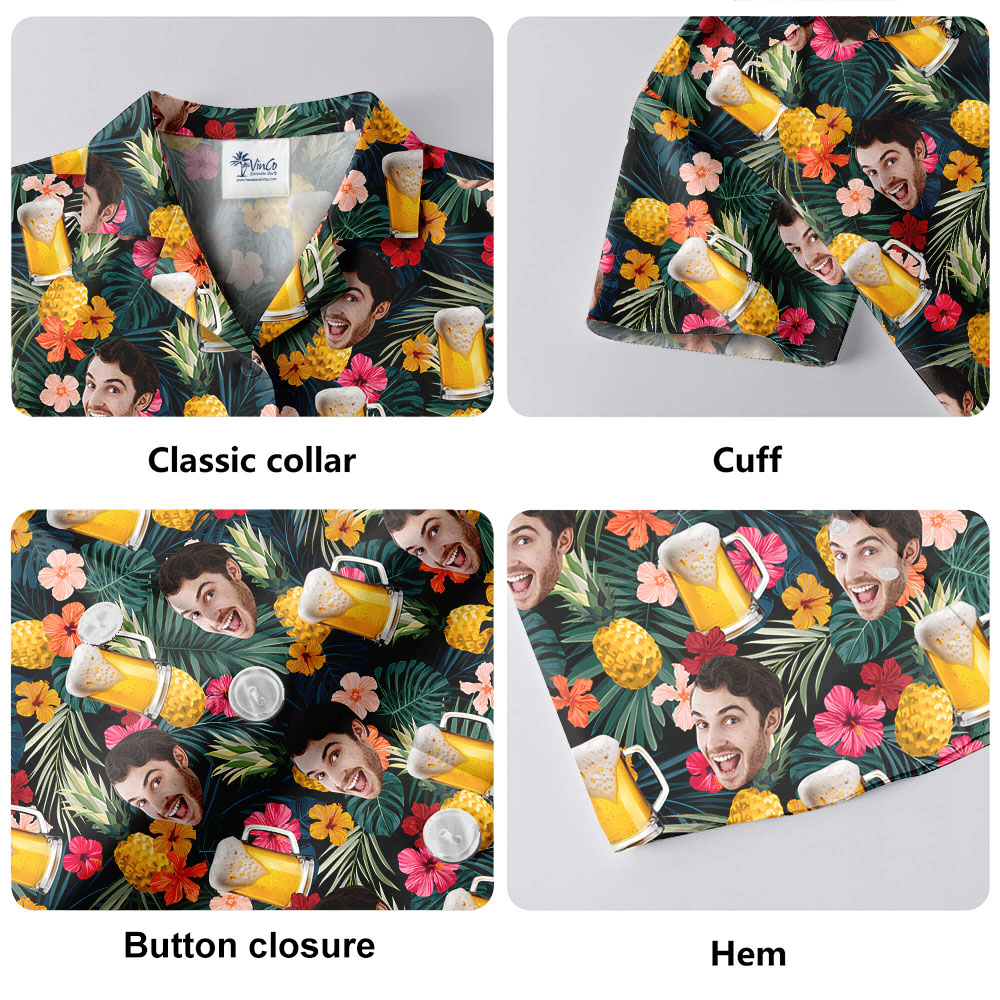 Drinking Beer Party Hawaiian Shirt With 3 Faces