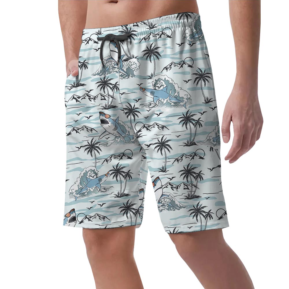 Cool Shark Print Men's Beach Shorts