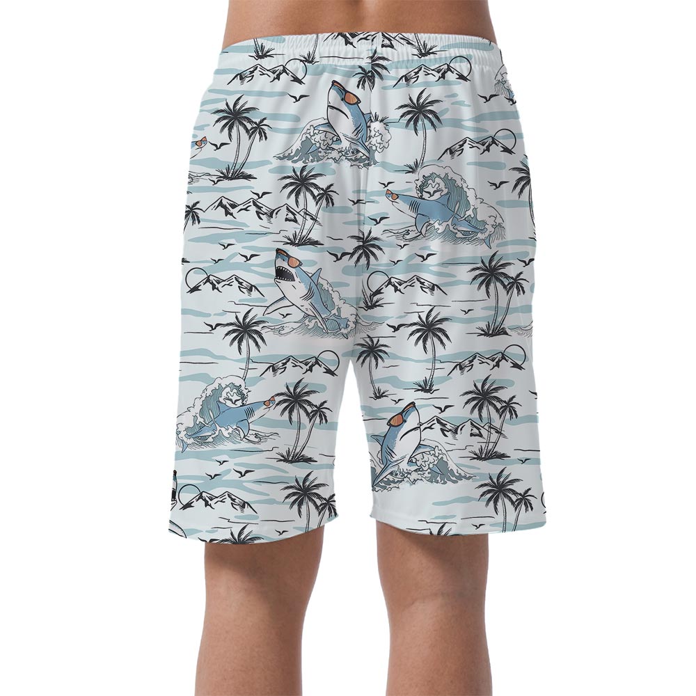 Cool Shark Print Men's Beach Shorts