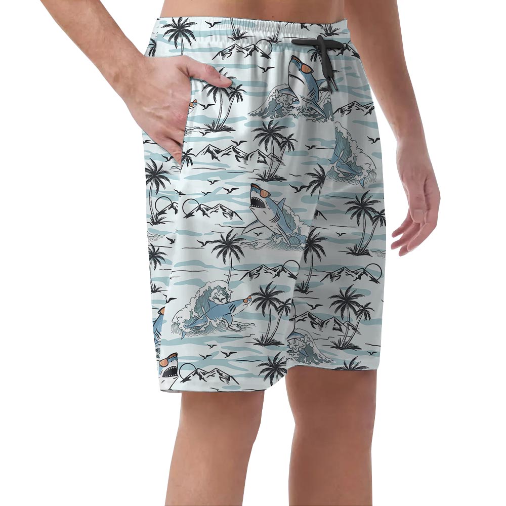 Cool Shark Print Men's Beach Shorts