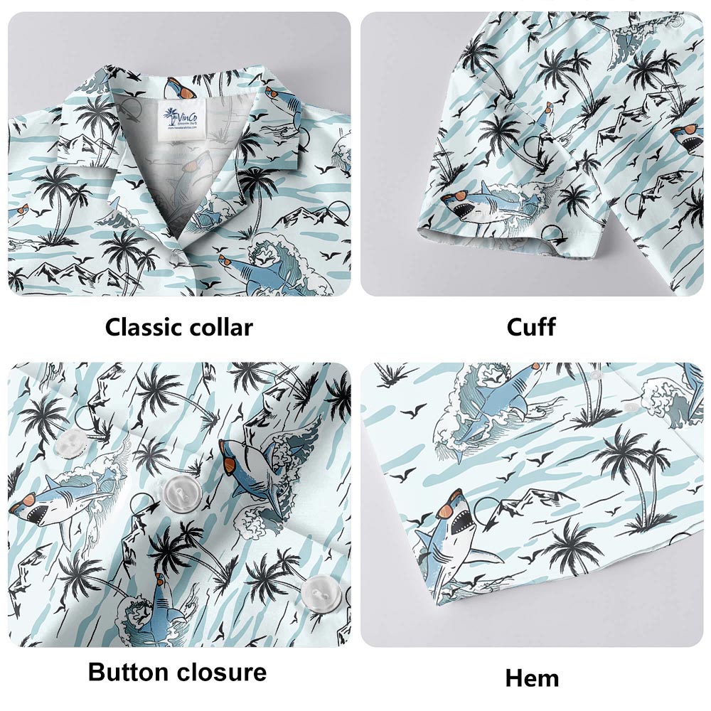 Cool Shark Print Hawaiian Shirt For Men