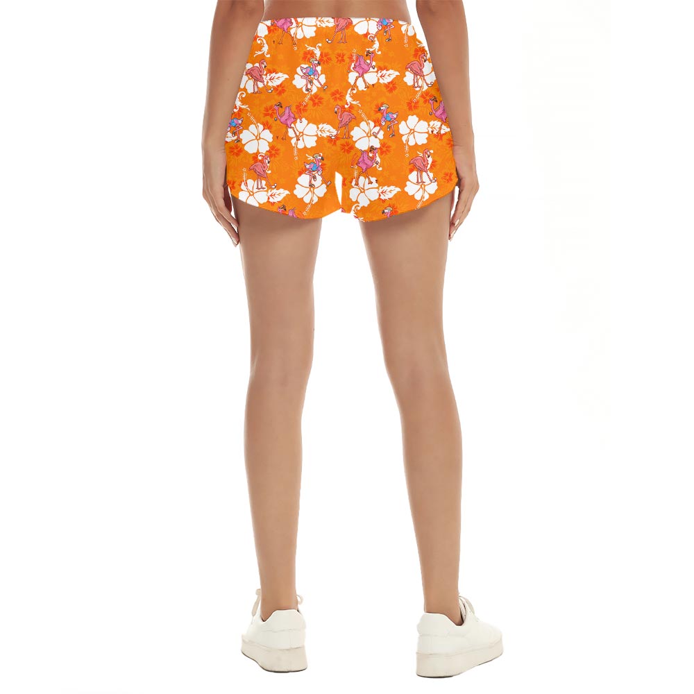 Funny Flamingo Playing Golf Hawaiian Shorts For Women