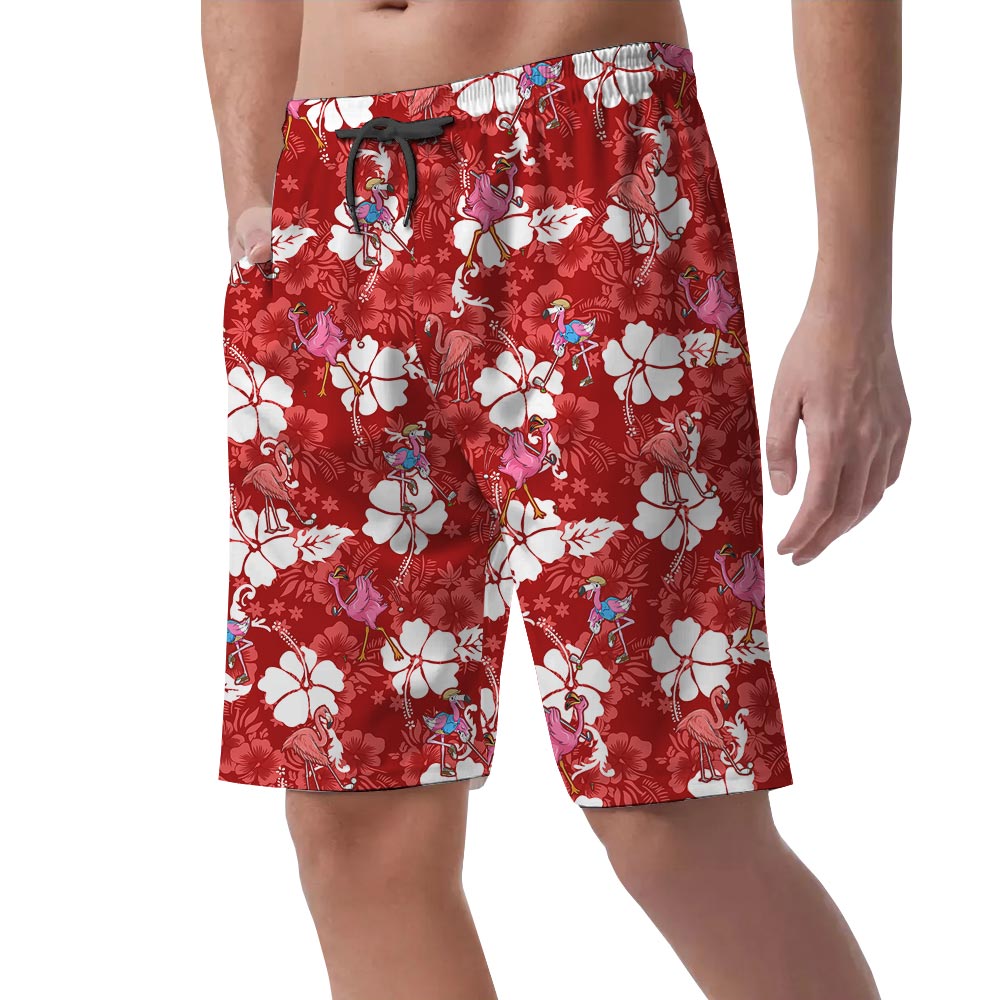 Funny Flamingo Golf Hawaiian Shorts For Men